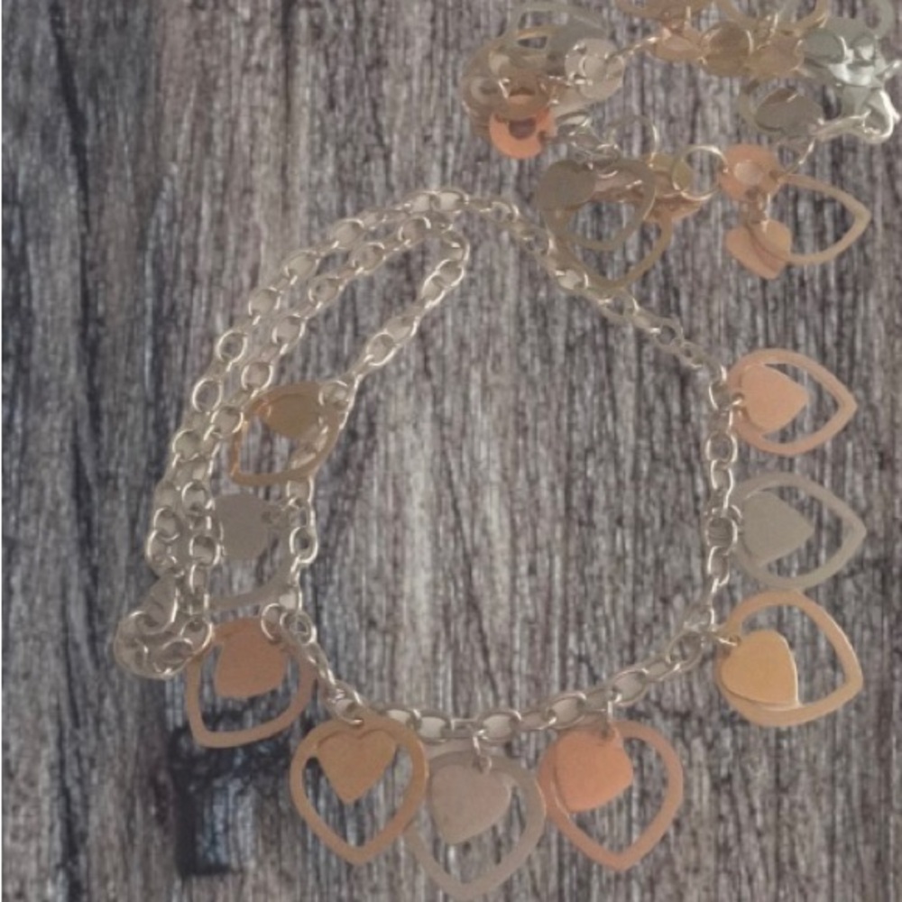 Steel by design heart Necklace and bracelet MIXED METAL HEARTS ON TREND